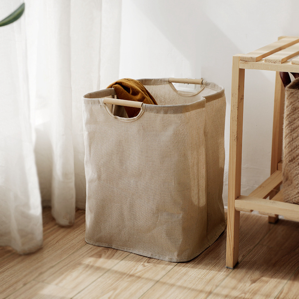 Linum Home Textiles - Keranjang Cucian Katun Linen Keranjang Cucian