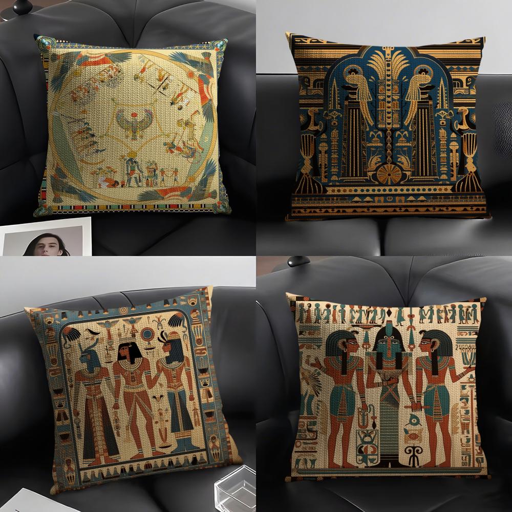 Home Textiles Egypt - Sarung Bantal Pola Firaun Mesir Kain