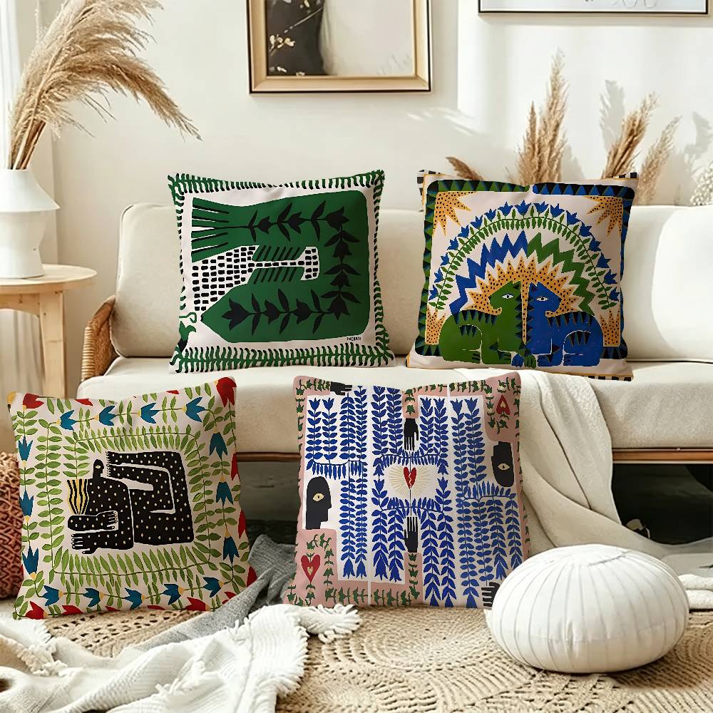 Home Textiles Egypt - Sarung Bantal Desain Maple Motif Harimau