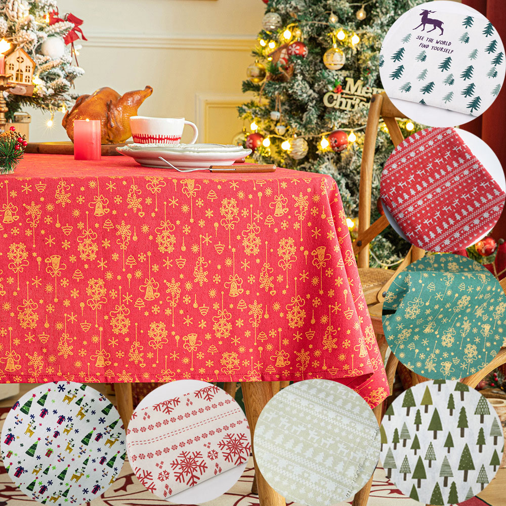 Home Textiles Importers In Usa - 45/90X145Cm Kain Linen Katun Cetak Natal