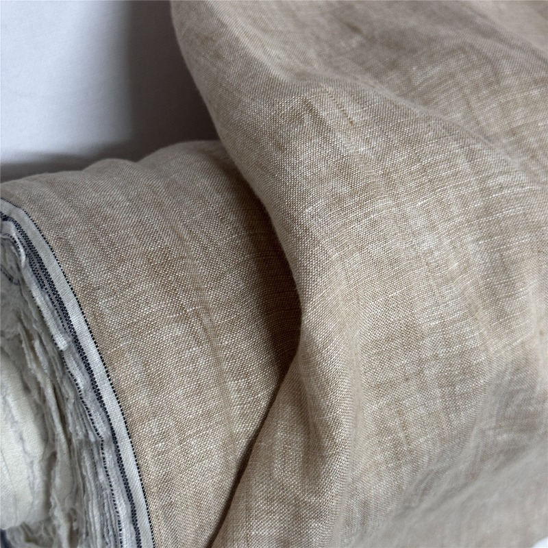 Linum Home Textiles - Kain Linen Murni Coklat Muda Gaya