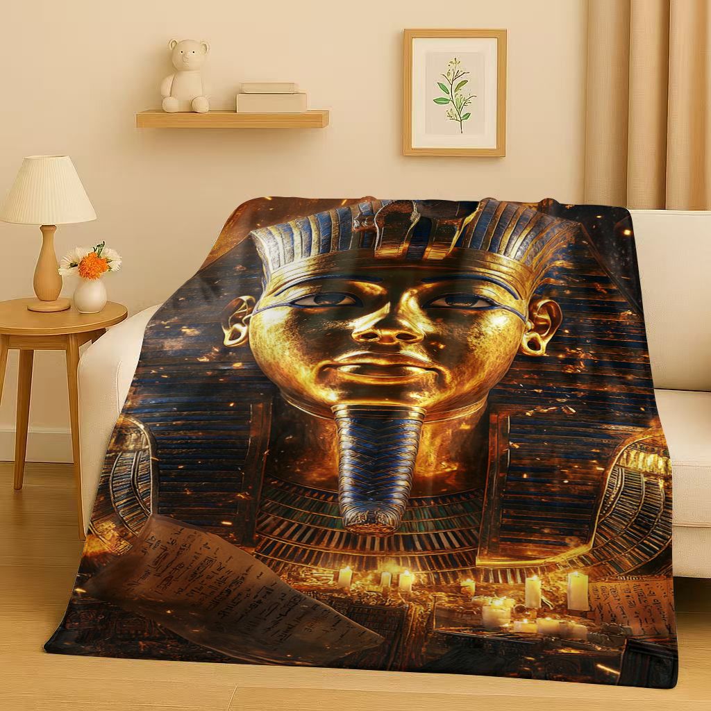 Home Textiles Egypt - Selimut Flanel Kartun Mitologi Mesir Kuno