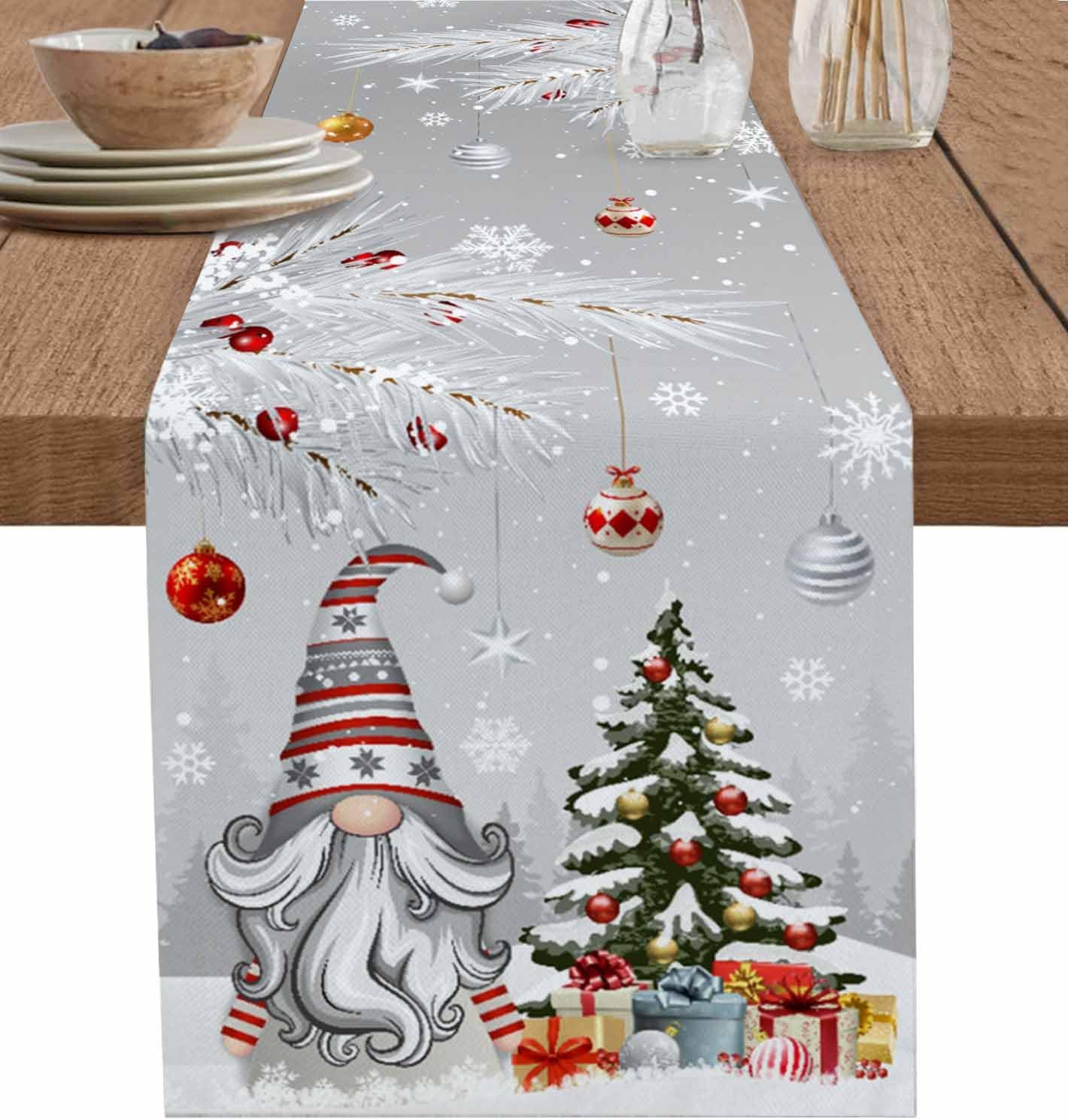 Linum Home Textiles - Taplak meja Linen GNOME abu-abu Natal