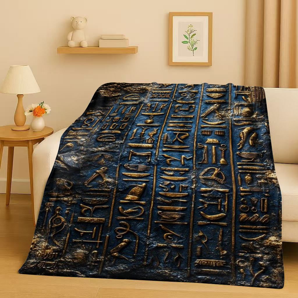 Home Textiles Egypt - Selimut Flanel 3D Mesir Kuno Motif