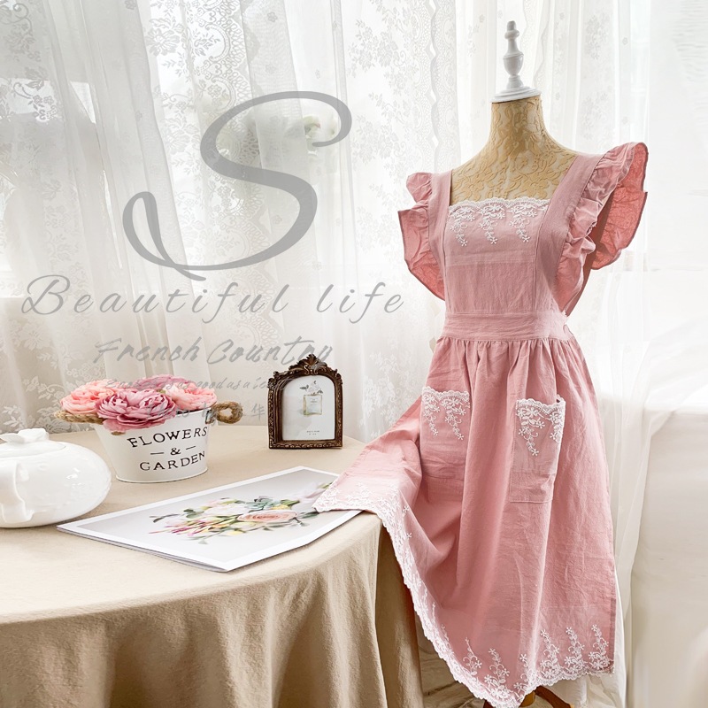 Linum Home Textiles - Apron Katun Linen untuk Rumah, Kebun,