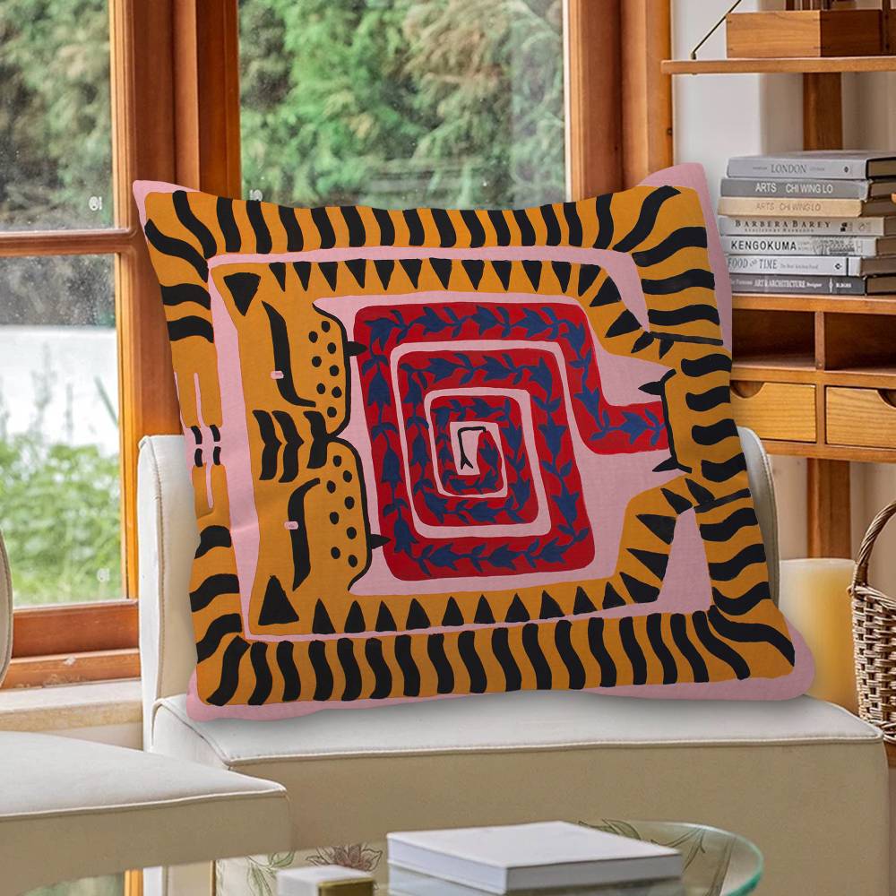 Sarung Bantal Harimau Abstrak  - Home Textiles Egypt ulasan dan harga