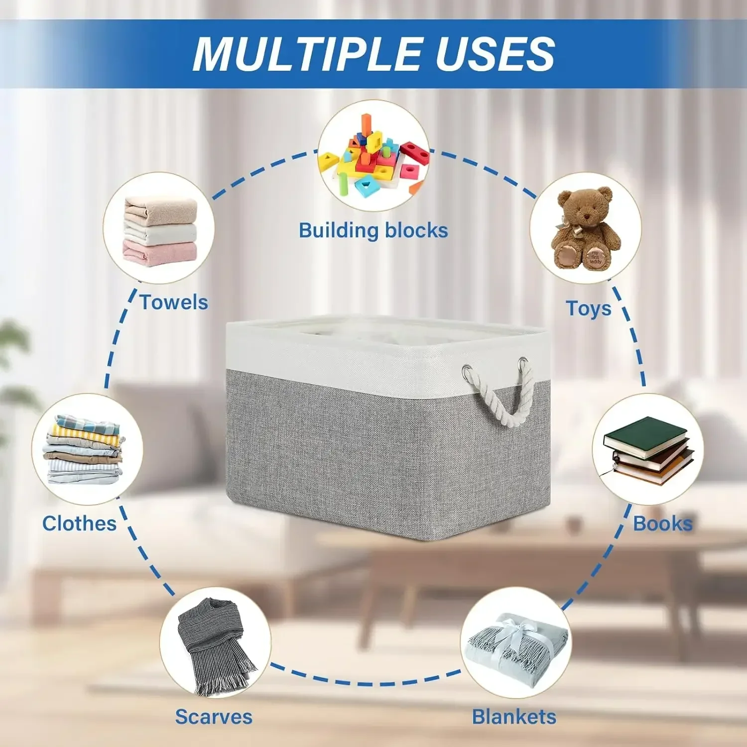 Keranjang Penyimpanan Linen Li - Linum Home Textiles ulasan dan harga