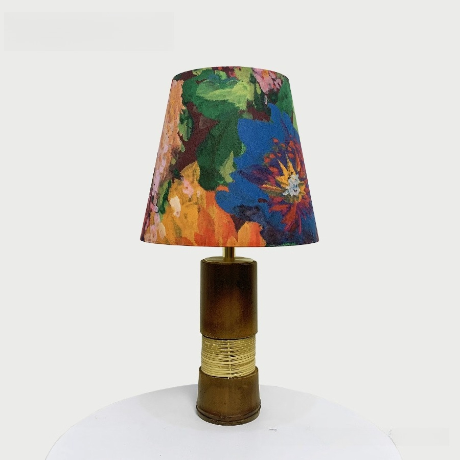 Lampu Meja Rotan Alami & Kain  - Home Textiles Importers In Usa ulasan dan harga