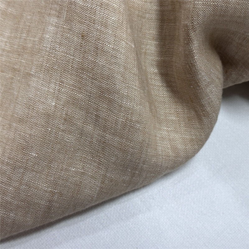Kain Linen Murni Coklat Muda G - Linum Home Textiles ulasan dan harga