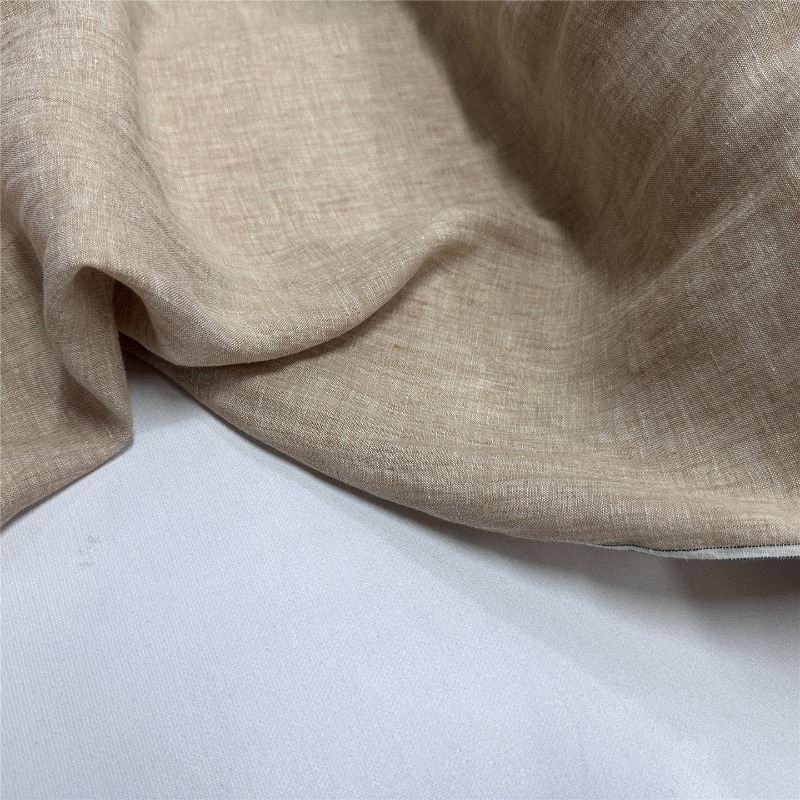 Kain Linen Murni Coklat Muda G - Linum Home Textiles ulasan dan harga