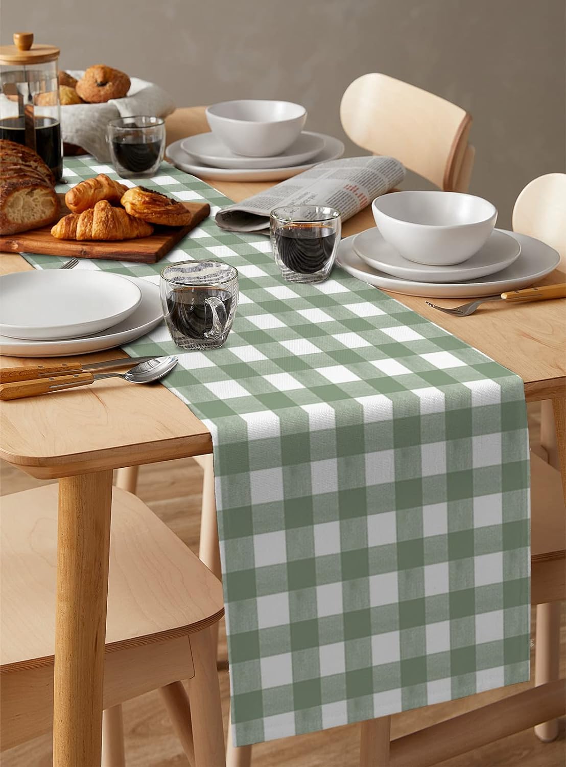 Green Buffalo kotak-kotak tapl - Linum Home Textiles ulasan dan harga