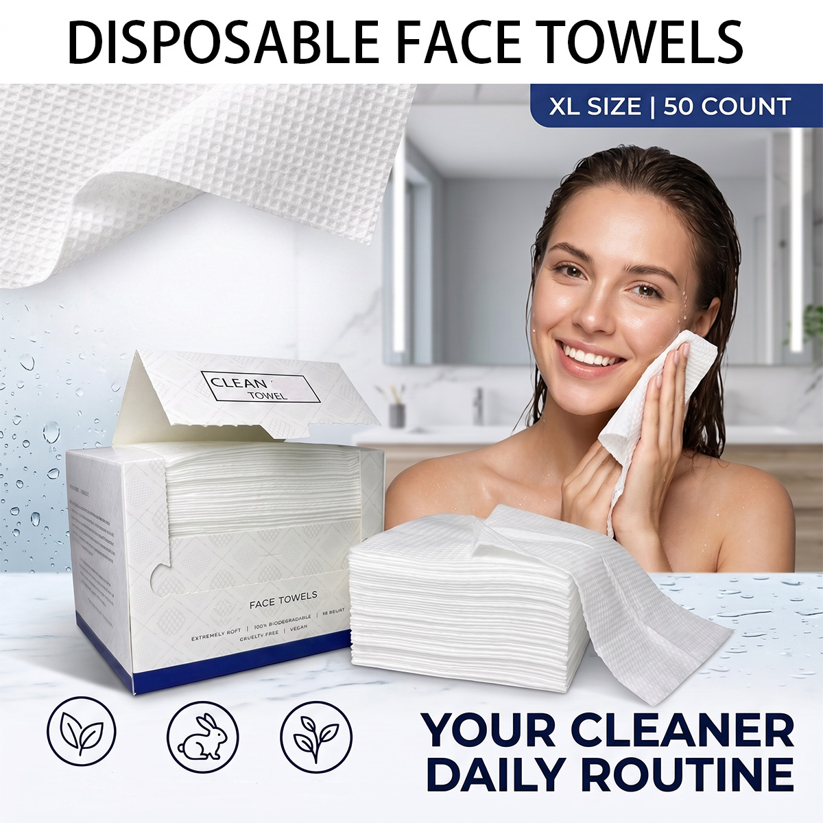 50Pcs/Box Handuk Wajah Sekali  - Home Textiles Face Towel ulasan dan harga