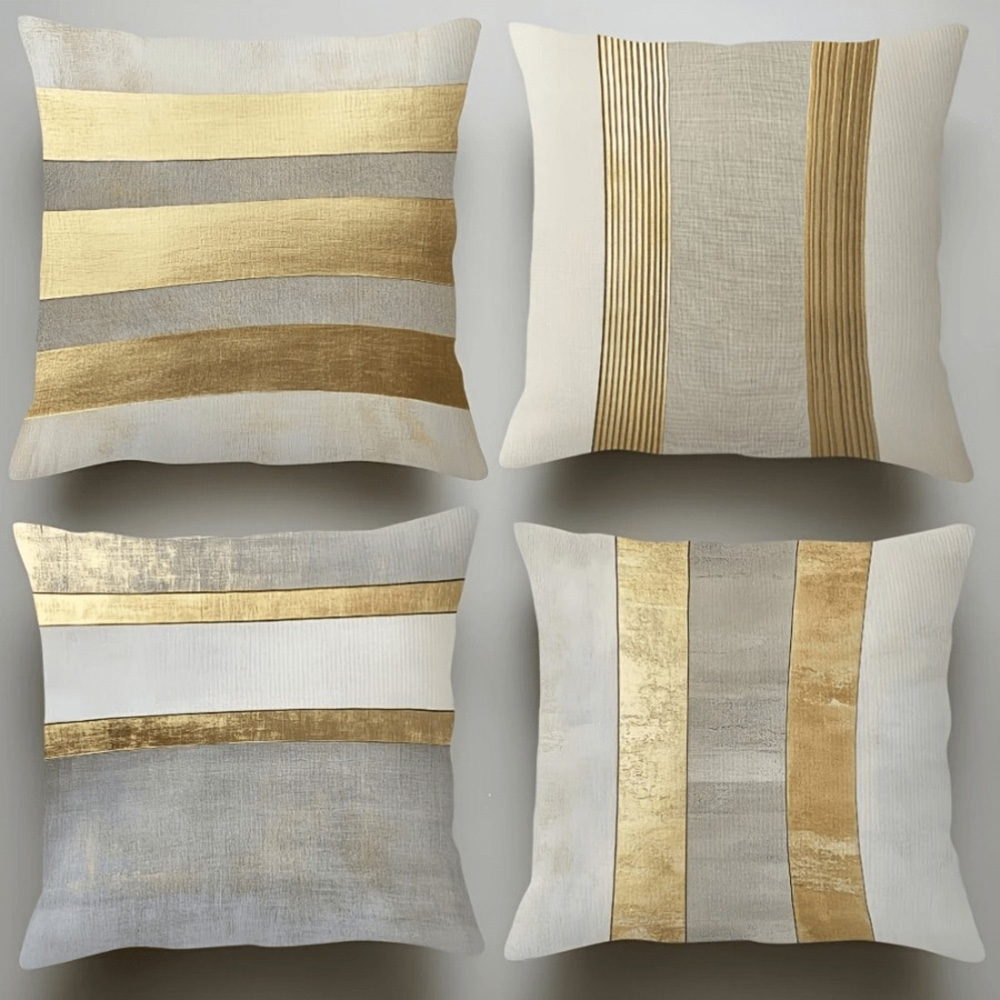 Sarung Bantal Bergaris Emas da - Luxury Home Textiles Usa ulasan dan harga