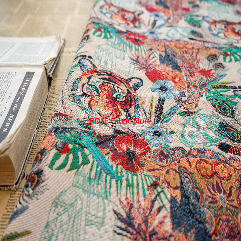 Kain Jacquard Motif Harimau 1  - Home Textiles Importers In Usa ulasan dan harga