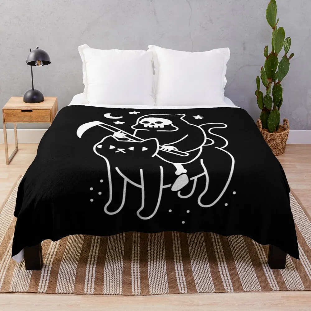 Death Rides A Black Cat Throw  - Luxury Home Textiles Usa ulasan dan harga