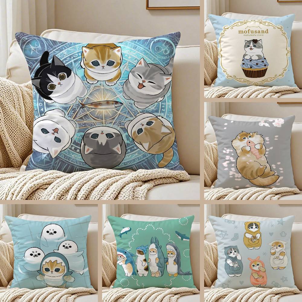 Sarung Bantal Kucing Mofusand  - Luxury Home Textiles Usa ulasan dan harga
