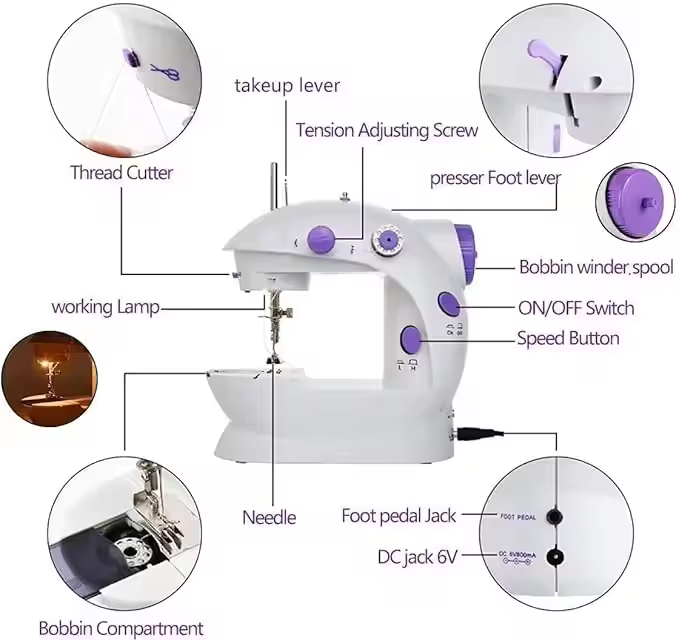 Mesin Jahit Mini Listrik untuk - Home Textile Industry ulasan dan harga